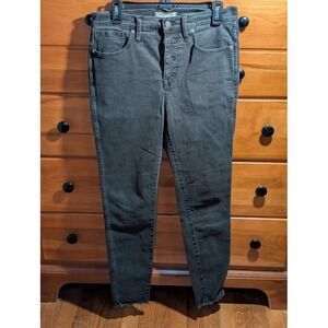 Madewell 10" High Rise Skinny Jeans Gray Button Fly Raw Hem Womens Size 29
